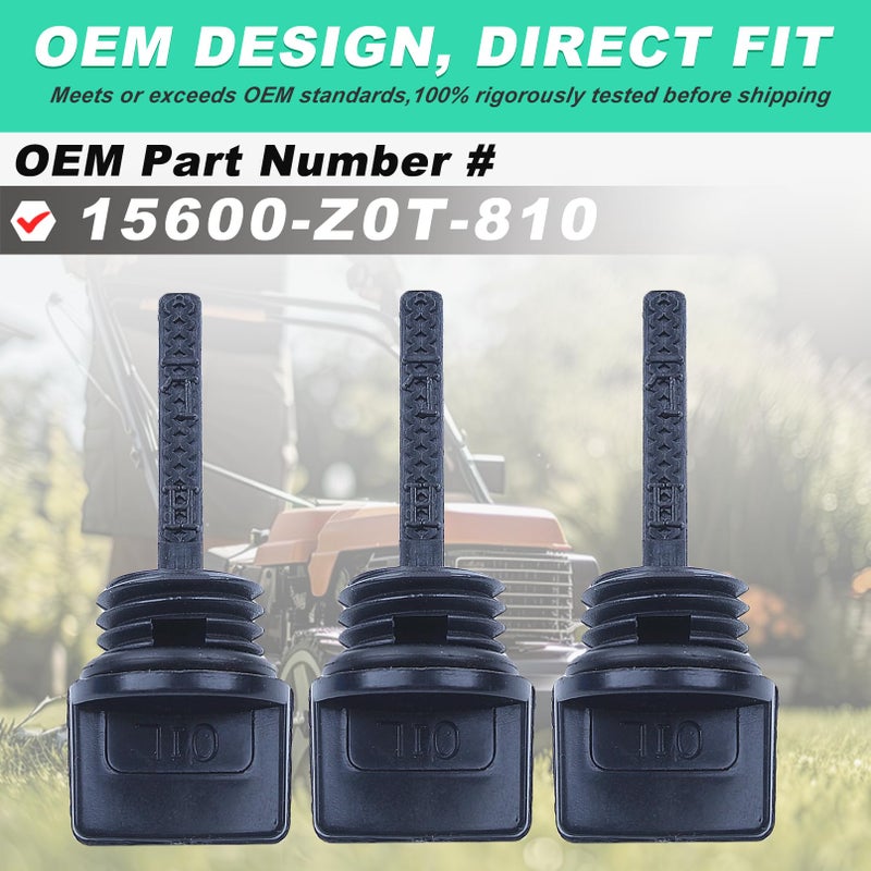 Adefol 3 Pack Oil Filler Dipstick for Honda GX160 GX200 GX120 GX140 GX110 Engine Generator Lawnmower 15600-ZE1-003, ADEFOL Oil Filler Cap Compatible with Stens 125-692 - Image 5